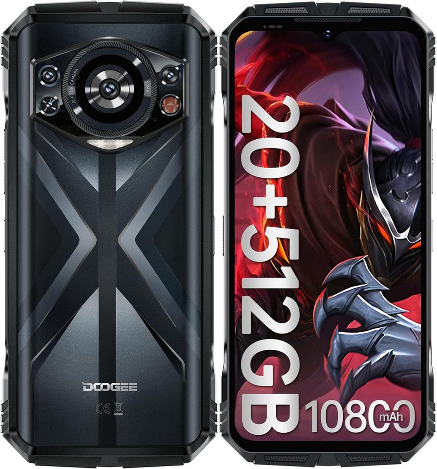 DOOGEE S118 Outdoor Handy Ohne Vertrag, Baustellenhandy Android 14 Smartphone (16,71 cm/6.58 Zoll, 512 GB Speicherplatz, 50 MP Kamera, 20 GB+518 GB 10800mAh 50MP+12MP+8MP NFC IP68/IP69K) von DOOGEE
