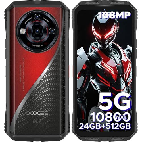 DOOGEE S118 PRO Outdoor Handy 5G, Dimensity 7050, 24GB +512GB,10800mAh/33W, 108MP+20MP Nachtsicht Outdoor Smartphone Ohne Vertrag android 14, 6.6”FHD+ 120Hz, Baustellenhandy,5G Dual SIM/WiFi 6/NFC/OTG von DOOGEE