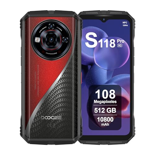 DOOGEE S118 Pro Outdoor Handy 5G Android 14, 24GB + 512GB, 10800mAh Akku, Display 6.6" FHD+ 120Hz, AI Kamera 100MP, Octa-Core 6nm, Dual SIM, NFC, WiFi6, Outdoor Smartphone Ohne Vertrag, 2025, Rot DOOGEE S118 Pro Outdoor Handy 5G Android 14, 24GB + 512GB, 10800mAh Akku, Display 6.6" FHD+ 120Hz, AI Kamera 100MP, Octa-Core 6nm, Dual SIM, NFC, WiFi6, Outdoor Smartphone Ohne Vertrag, 2025, Rot von DOOGEE