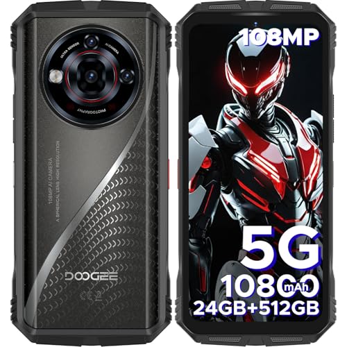 DOOGEE S118 PRO Outdoor Handy 5G, Dimensity 7050, 24GB +512GB,10800mAh/33W, 108MP+20MP Nachtsicht Outdoor Smartphone Ohne Vertrag android 14, 6.6”FHD+ 120Hz, Baustellenhandy,5G Dual SIM/WiFi 6/NFC/OTG von DOOGEE