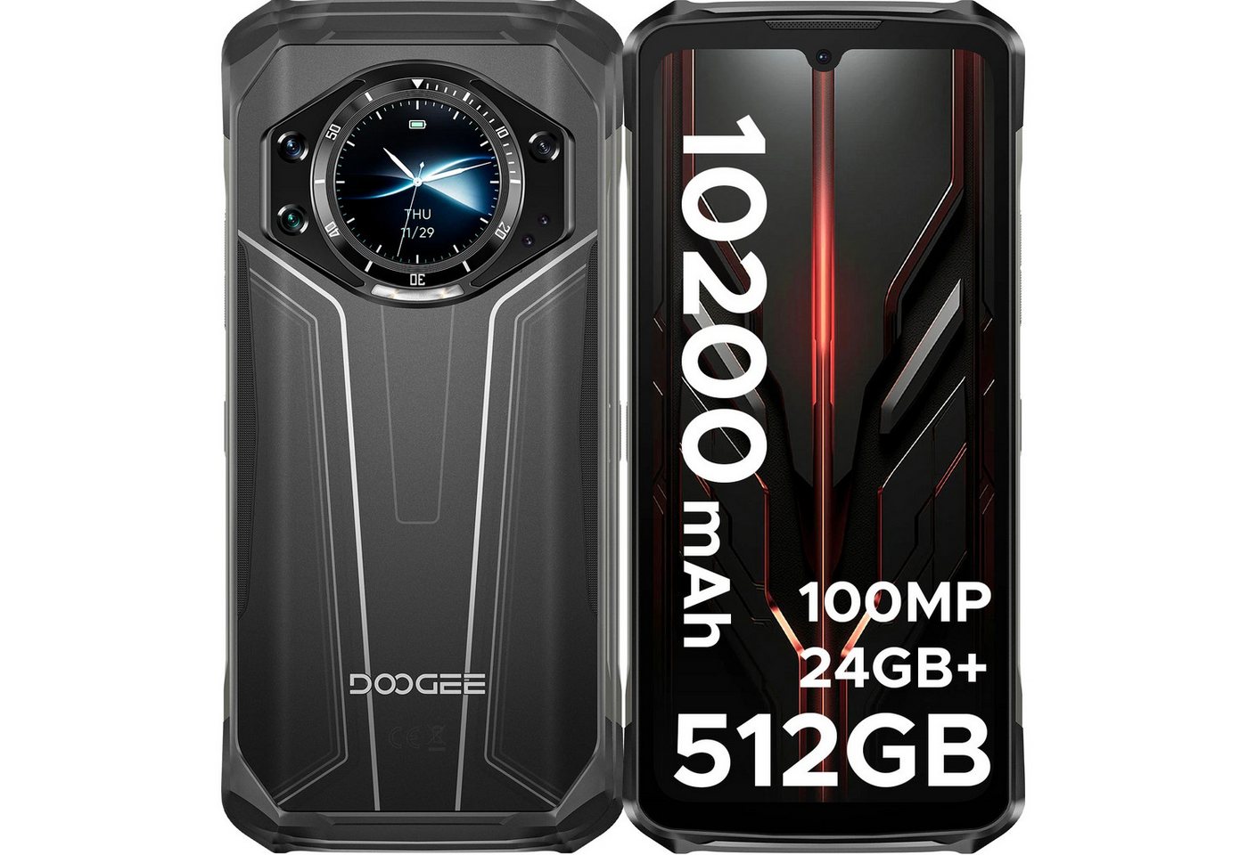 DOOGEE S119 24GB+512GB 10200mAh 33W Smartphone (100 MP Kamera) von DOOGEE