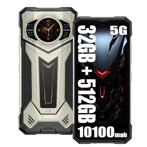 DOOGEE S200 Plus 5G Outdoor Handy Ohne Vertrag,Dimensity 7300,1.32" AMOLED Heckdisplay 6.72”FHD+120Hz Robustes Smartphone,32GB+512GB/2TB,100MP AI Kamera,10100mAh,IP68/NFC/OTG/GPS/Face ID (Gold) von DOOGEE