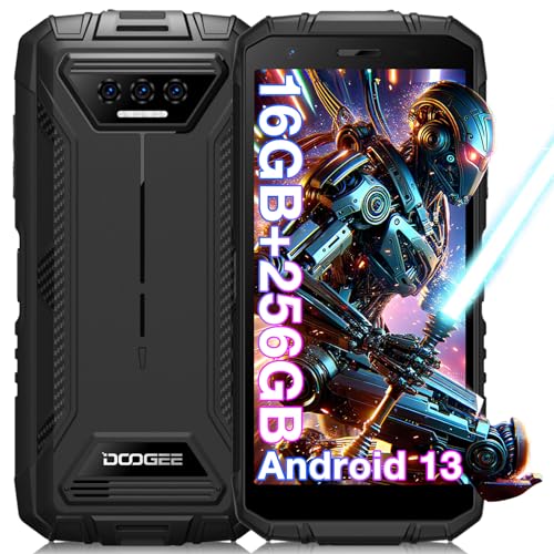 DOOGEE S41 Max Outdoor Handy Ohne Vertrag Android 13, 16GB RAM 256GB ROM/TF 1TB, Outdoor Smartphone, 5.5 Zoll HD+ Display, 6300mAh, 13MP+8MP, IP68/69K Wasserdicht, Dual 4G SIM, Face ID/OTG/NFC/GPS von DOOGEE