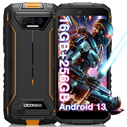 DOOGEE S41 Max Outdoor Handy Ohne Vertrag Android 13, 16GB RAM 256GB ROM/TF 1TB, Outdoor Smartphone, 5.5 Zoll HD+ Display, 6300mAh, 13MP+8MP, IP68/69K Wasserdicht, Dual 4G SIM, Face ID/OTG/NFC/GPS von DOOGEE