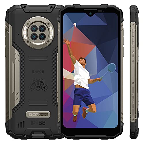 DOOGEE S96 PRO IR Nachtsicht Outdoor Smartphone ohne Vertrag, Helio G90 Octa Core 8GB RAM 128GB ROM, 48MP Quad-Kamera (20MP Infrarot), 6,22'' IP68-Handy 6350mAh Akku(Kabellose Ladung) NFC Schwarz von DOOGEE