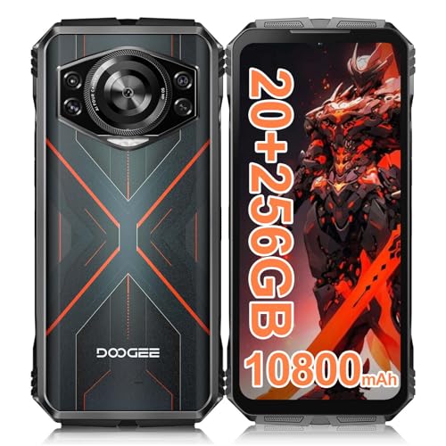 DOOGEE S Cyber Outdoor Handy ohne Vertrag Android 14 20GB(8+12)/256GB,10800mAh, 50MP+16MP Outdoor Smartphone 6.6'' FHD+ Octa-Core IP68 Wasserdicht Baustellenhandy 4G Dual SIM/IP68/OTG/NFC/GPS 2024 von DOOGEE