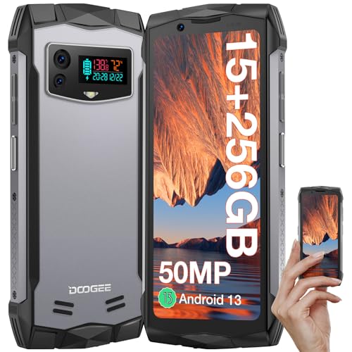DOOGEE Smini Outdoor Handy ohne Vertrag Android 13, Helio G99 15GB+256GB /2TB Erweiterbar Outdoor Smartphone 4.5'' QHD+ 50MP Kamera Baustellenhandy IP68 Wasserdichtes Mini Handy NFC/Face ID/GPS von DOOGEE