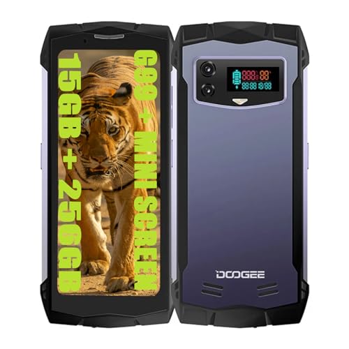 DOOGEE Smini Outdoor Unlocked Smartphone Ohne Vertrag, Helio G99 Octa Core 15GB + 256GB, 50MP Kamera + 8MP, 4.5 Zoll, 3000mAh Akku / 18W, NFC Simlockfreie Handys 4G Rugged Phones Lila von DOOGEE