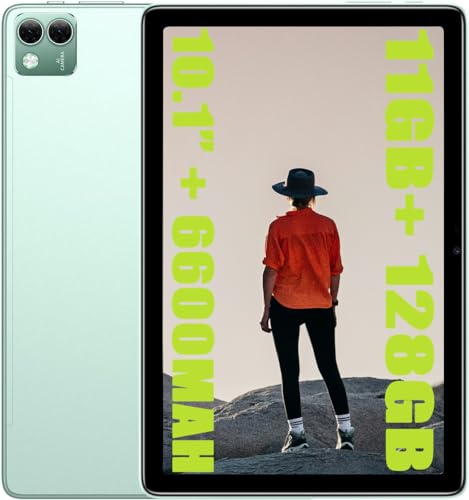 DOOGEE T10S Tablet (2023), 11GB RAM + 128GB ROM (TF 1TB) Octa-Core, Akku 6600mAh, 10.1 Pollici TÜV SÜD, Dual 4G LTE/SIM, Kamera 8MP + 5MP, Android 13, GPS Gesichts-ID OTG Widevine L1 Grün von DOOGEE