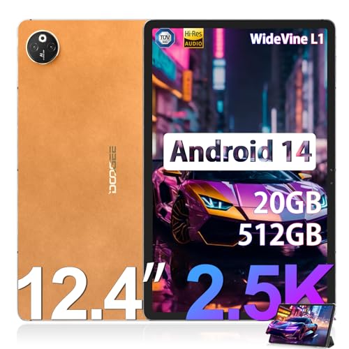 DOOGEE T30 MAX Tablet 12 Zoll Android 14, 2.5K IPS Tablet, 20(8+12) GB RAM 512GB ROM (2TB TF), 10800mAh/33W Tablet PC, Helio G99 Octa-Core, 2.2GHz, 2560x1600, 50+20MP, Widevine L1, Face Unlock, Khaki von DOOGEE