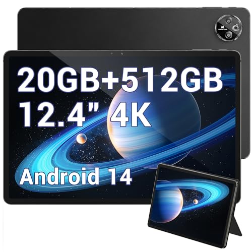 DOOGEE T30 MAX Tablet 12.4 Zoll, Gaming Tablet PC Android 14， 20GB RAM + 512GB ROM/(2TB Erweitern), 2560 * 1600 4K Display, 10800mAh/33W, 50MP+20MP, Widevine L1,Helio G99, 4G LTE/5G WiFi/OTG/GPS von DOOGEE