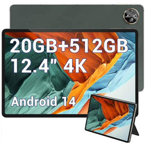 DOOGEE T30 MAX Tablet 12.4 Zoll, Gaming Tablet PC Android 14， 20GB RAM + 512GB ROM/(2TB Erweitern), 2560 * 1600 4K Display, 10800mAh/33W, 50MP+20MP, Widevine L1,Helio G99, 4G LTE/5G WiFi/OTG/GPS von DOOGEE