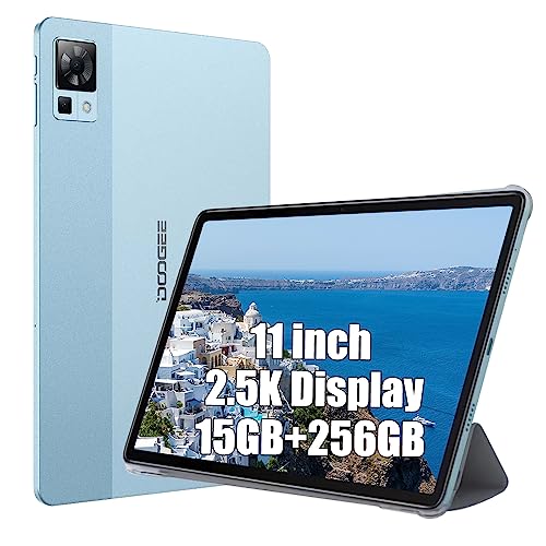 DOOGEE T30 PRO Tablet, 15GB RAM + 256GB ROM (TF 2TB), Helio G99 Octa-Core, Akku 8580mAh, 11" 2.5K Pollici, Dual 4G LTE/SIM, Kamera 20MP+8MP, Android 13, TÜV SÜD Widevine L1 Japan Audio Blau von DOOGEE