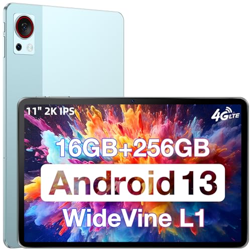 DOOGEE T30S Tablet 11 Zoll, 2.4K Display, 16(6+10) GB RAM 256GB ROM (1TB TF) Tablet, 8580mAh/10W, Android 13, Smart PA, 13MP/8MP Android Tablet, Dual Nano SIM 4G LTE +5G WiFi, DRM L1, Blau von DOOGEE