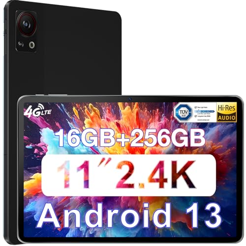 DOOGEE T30S Tablet 11 Zoll, 2.4K Display, 16(6+10) GB RAM 256GB ROM (1TB TF) Tablet, 8580mAh/10W, Android 13, Smart PA, 13MP/8MP Android Tablet, Dual Nano SIM 4G LTE +5G WiFi, DRM L1, Schwarz von DOOGEE