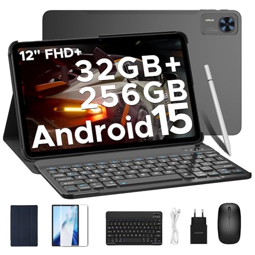 DOOGEE T36 Android 15 Tablet 12 Zoll – 2025 Neues Tablet mit Tastatur/Stift/Maus/Hülle, 32 GB + 256 GB/2 TB, 4G LTE, 8800 mAh, 90 Hz Octa-Core von DOOGEE