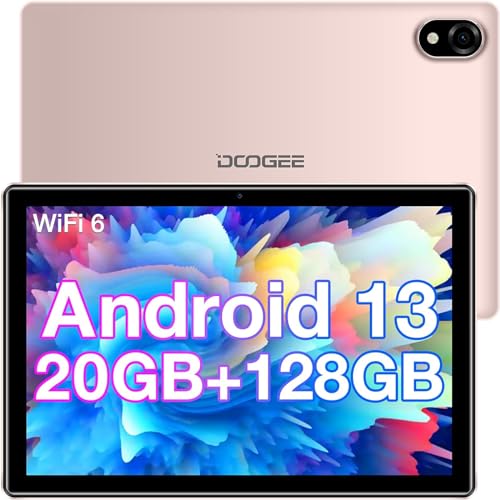 DOOGEE U10 PRO Tablet 10 Zoll Android 13 Tablet PC, 20 GB RAM 128 GB ROM (TF 1 TB), 5060 mAh Akku, Kinder Tablet HD, 8 MP Kamera, 3.5 mm Klinkenkopfhörer/BT 5.0/WiFi6/OTG,TÜV Eye Protection, Rosa von DOOGEE