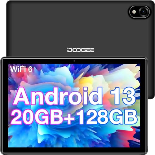 DOOGEE U10 PRO Tablet 10 Zoll Android 13 Tablet PC, 20 GB RAM 128 GB ROM (TF 1 TB), 5060 mAh Akku, Kinder Tablet HD, 8 MP Kamera, 3.5 mm Klinkenkopfhörer/BT 5.0/WiFi6/OTG,TÜV Eye Protection, grau von DOOGEE