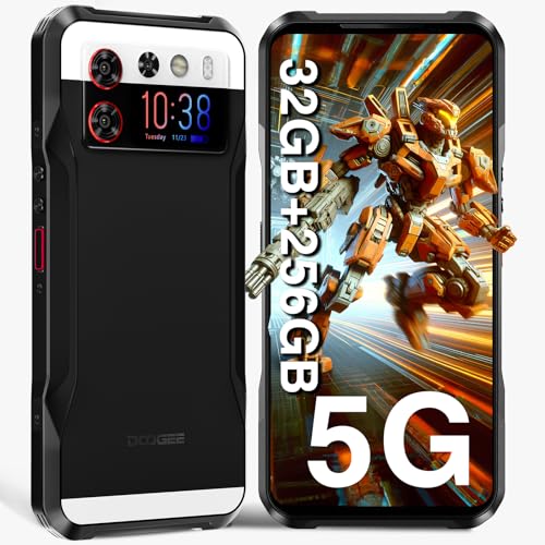 DOOGEE V20S 5G Outdoor Handy Ohne Vertrag, 32GB+256GB(TF 2TB), 6.43'' 2K+1.58" AMOLED Rear Display,Android Outdoor Smartphone, 50MP+24MP Nachtsicht,6000mAh/33W, 5G Dual SIM/NFC/OTG/Face ID von DOOGEE