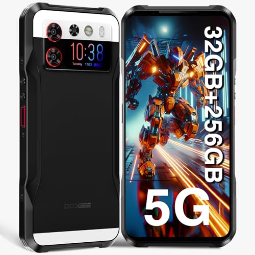 DOOGEE V20S 5G Outdoor Handy Ohne Vertrag, 32GB+256GB, 6.43'' FHD+1.58" AMOLED Rear Display,Android 13 Outdoor Smartphone, 50MP-Dreifachkamera/24MP Nachtsicht,6000mAh 33W, 5G Dual SIM/NFC/OTG/Face ID von DOOGEE