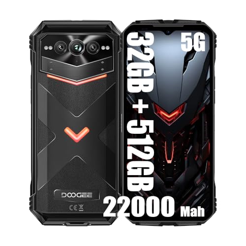 DOOGEE VMAX Pro 5G Rugged Smartphone, 22000 mAh Akku, 32 GB + 512 GB Smartphone ohne Vertrag, 6,58 Zoll FHD+, 108 MP + 20 MP Nachtsicht + 16 MP, Android 14 Simlockfreie Handy, NFC Schwarz DOOGEE VMAX Pro 5G Rugged Smartphone, 22000 mAh Akku, 32 GB + 512 GB Smartphone ohne Vertrag, 6,58 Zoll FHD+, 108 MP + 20 MP Nachtsicht + 16 MP, Android 14 Simlockfreie Handy, NFC Schwarz von DOOGEE