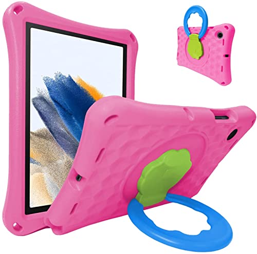 DOOPDO Hülle passend für Samsung Galaxy Tab A8 10,5 Zoll 2022 SM-X200/SM-X205/SM-X207, leichtes EVA, kinderfreundlich, stoßfest, 360 drehbarer Griff, Klappständer, passend für Samsung Tablet A8 (Pink) von DOOPDO