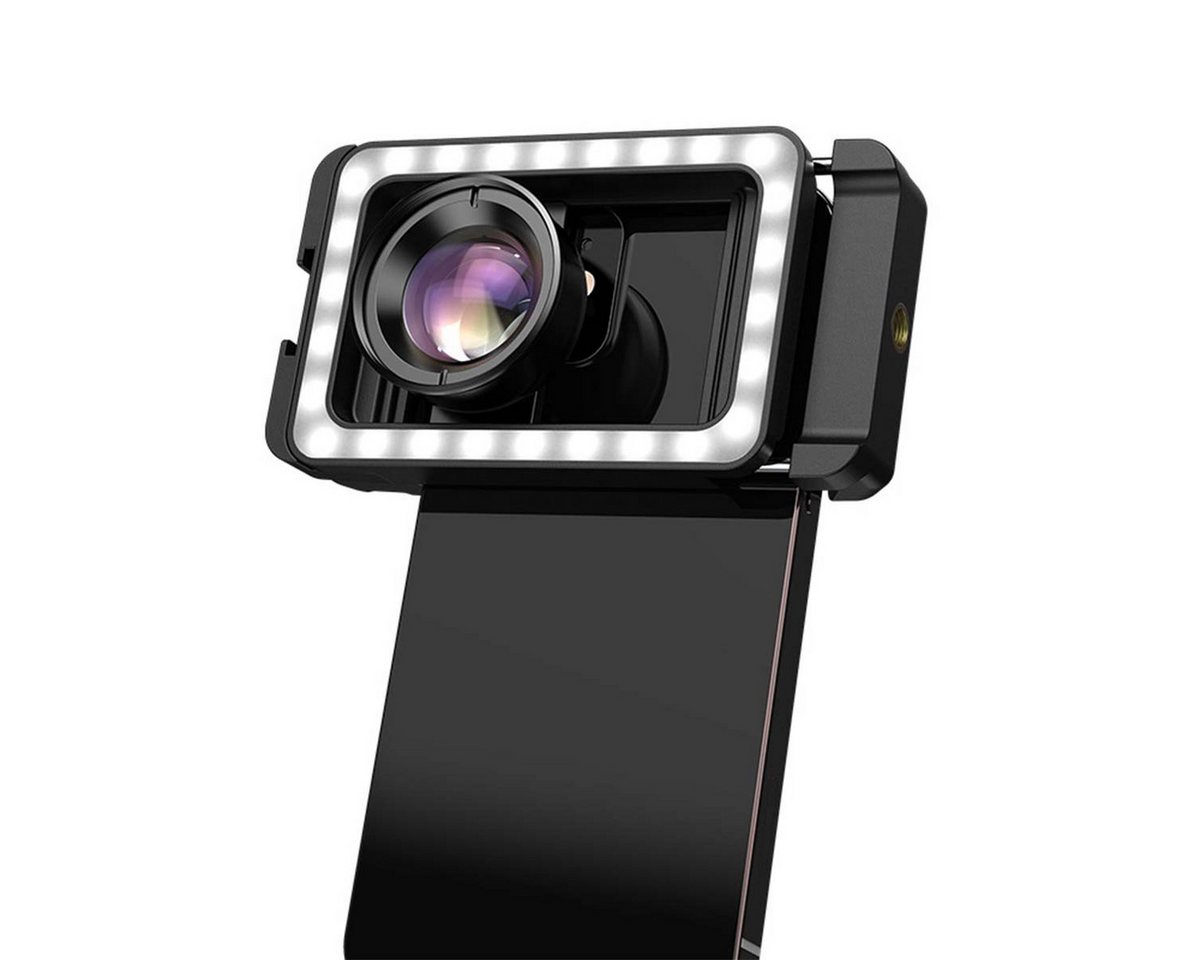 DOPWii APEXEL 3-in-1 Makro-Objektiv, Makroobjektiv, (dreifarbiges Fülllicht mit 40 LED-Perlen für iPhone, Samsung, Huawei) von DOPWii