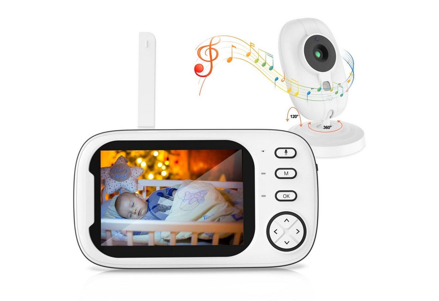 DOPWii Babyphone Babyphone mit Kamera 3.5LCD Bildschirm 360° Blickwinkel" von DOPWii
