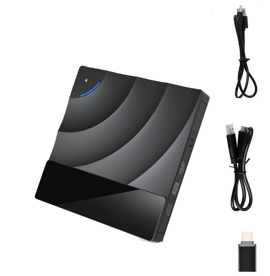 DOPWii External DVD Drive,Type-C Slim CD DVD RW Burner Drive CD-Brenner (Optisches Laufwerk, USB 3.0-Recorder, 8-fache Brenngeschwindigkeit) von DOPWii