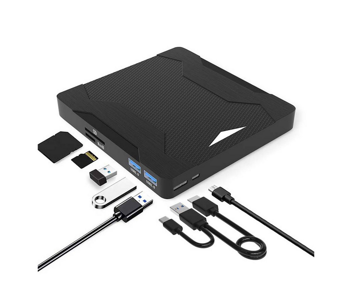 DOPWii Externes CE/DVD-Laufwerk, USB 3.0 Typ-C DVD/CD-Brenner-Laufwerk DVD-Brenner (mit Light für MAC OS/WIN 98/SE/2000 XP/WIN 7/WIN 8/WIN 10/WIN 11) von DOPWii