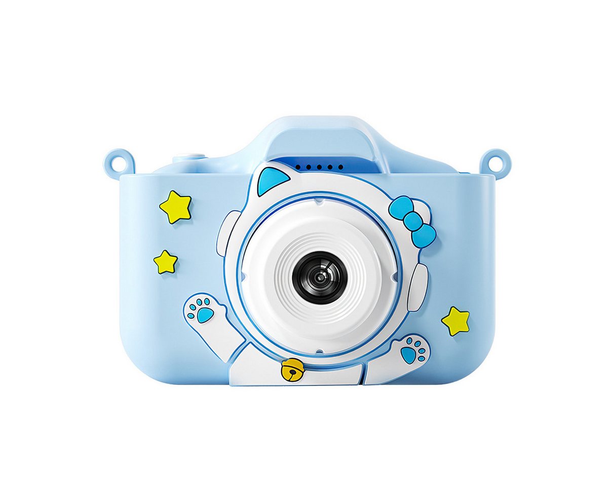 DOPWii HD 1080P Digitalkamera, wiederaufladbare Cartoon Kinderkamera Kinderkamera (8x Zoom, Blau, Rosa) von DOPWii