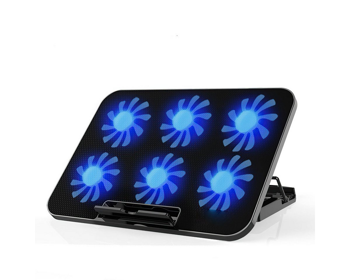 DOPWii Notebook-Kühler RGB-Laptop-Kühler mit 6 Lüftern, Laptop-Kühlständer, mit 7 verstellbaren Höhen, Telefonständer und 2 USB-Anschlüssen von DOPWii