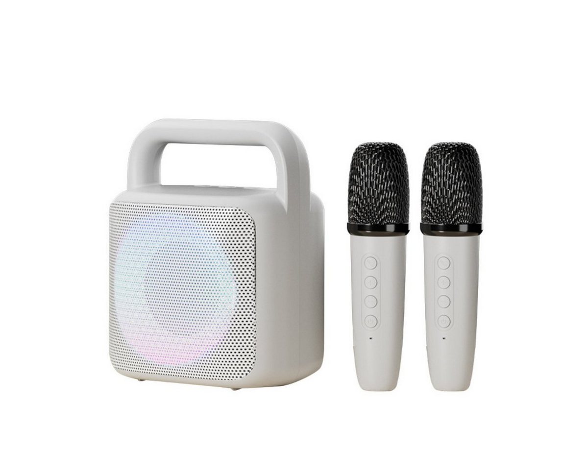 DOPWii Tragbare Karaoke-Maschine, Bluetooth-Lautsprecher Karaoke-Maschine (mit 2 Mikrofonen, LED-Lichtern und variablen Soundeffekten) von DOPWii