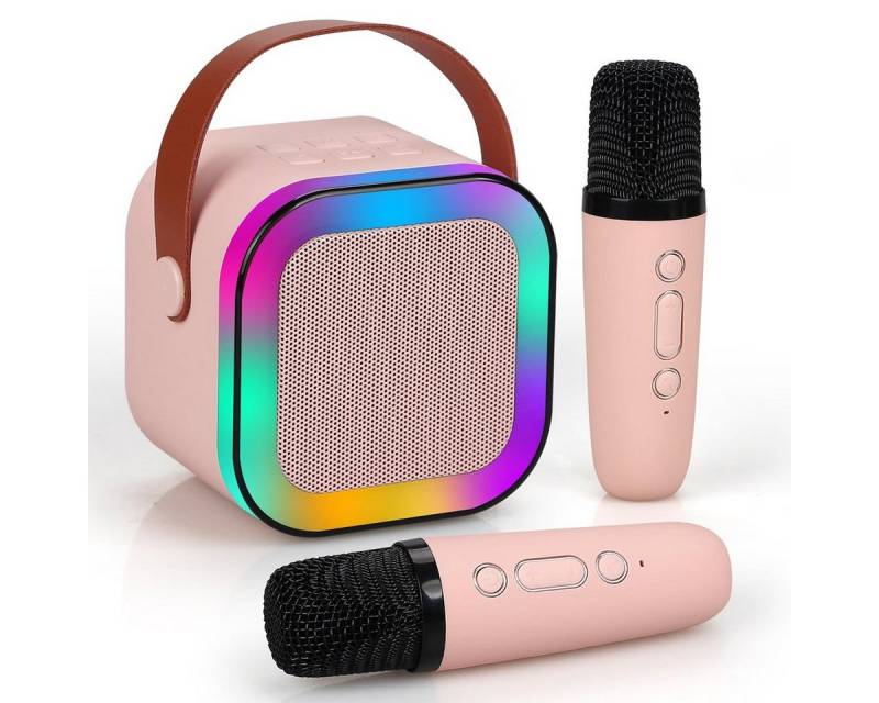 DOPWii Tragbarer kabelloser Bluetooth-Lautsprecher, Mini-Karaoke-Maschine Karaoke-Maschine (für Kinder mit dynamischen bunten Lichtern) von DOPWii