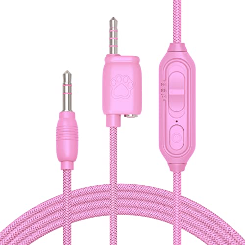 DOQAUS Aux Kabel, Audio Kabel, 1.4M 3.5mm Klinkenkabel Stereo Audiokabel CN1 Kinder Kopfhörer Rosa von DOQAUS