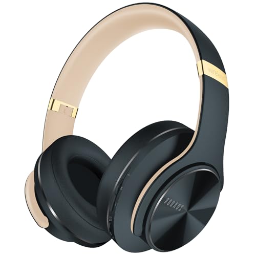 DOQAUS Bluetooth Kopfhörer Over Ear, Bis zu 90 Std Kabellose Kopfhörer mit 3 EQ-Modi, HiFi Stereo Faltbare Headset mit Mikrofon, weiche Ohrpolster für iPhone/ipad/Android/Laptops (Asphaltgrau) von DOQAUS