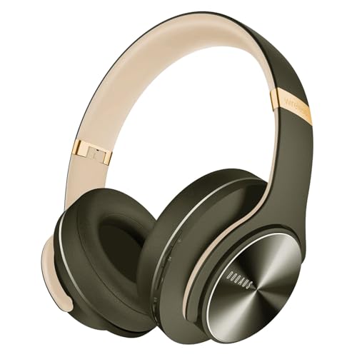 DOQAUS Bluetooth Kopfhörer Over Ear, [Bis zu 90 Std] Kabellose Kopfhörer mit 3 EQ-Modi, HiFi Stereo Faltbare Headset mit Mikrofon, weiche Ohrpolster für iPhone/ipad/Android/Laptops (Grün) von DOQAUS