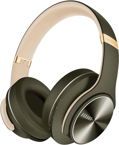DOQAUS Bluetooth Kopfhörer Over Ear, Bis zu 90 Std Kabellose Kopfhörer mit 3 EQ-Modi, HiFi Stereo Faltbare Headset mit Mikrofon, weiche Ohrpolster für iPhone/ipad/Android/Laptops-Grün von DOQAUS
