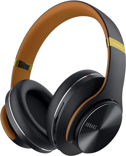 DOQAUS Bluetooth Kopfhörer Over Ear,Bis zu 90 Std Kabellose Kopfhörer mit 3 EQ-Modi, HiFi Stereo Faltbare Headset mit Mikrofon, weiche Ohrpolster für iPhone/ipad/Android/Laptops (Nachtschwarz) von DOQAUS