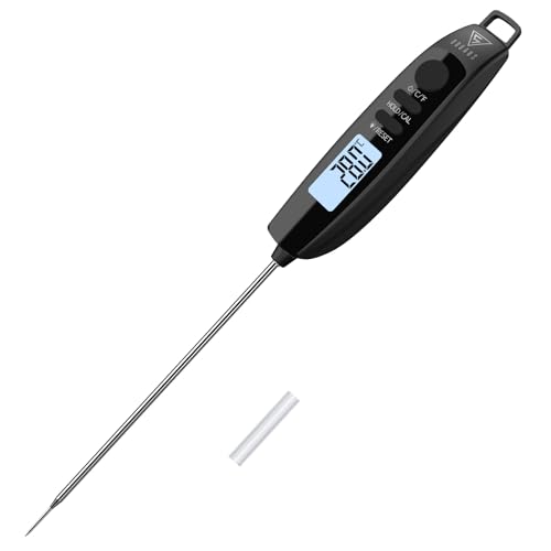 DOQAUS Fleischthermometer Digitales Bratenthermometer Grillthermometer Küchenthermometer Meat Thermometer mit 3s Sofortiges Auslesen für Küche,Kochen,Grill,BBQ,Backen-Schwarz von DOQAUS