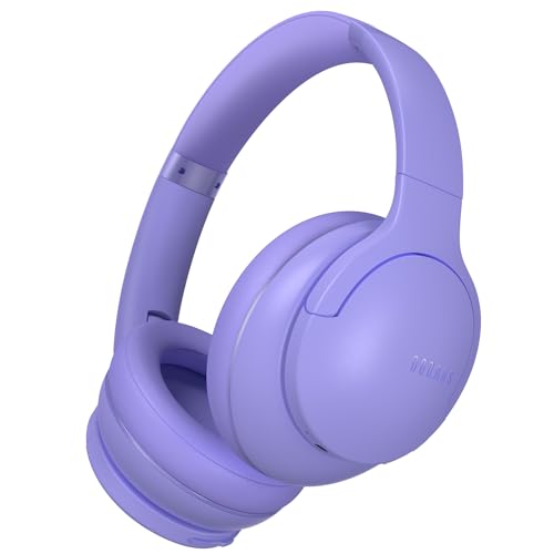 DOQAUS Kopfhörer Kabellos Bluetooth Bis zu 90 Std,Bluetooth Kopfhörer Over-Ear mit 3 EQ-Modi, HiFi Stereo, Eingebautes Mikrofon, Faltbares Wireless Headphones für Handys/iPad/Laptops/PC-Violett von DOQAUS