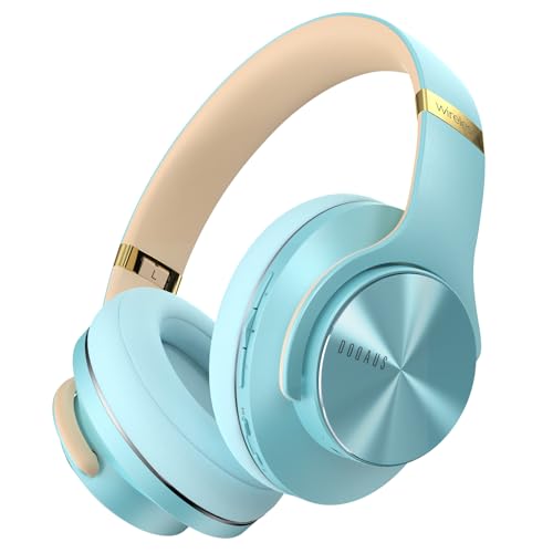 DOQAUS Kopfhörer Kabellos Bluetooth Over-Ear 90 Stunden,Bluetooth Kopfhörer Over Ear,Headphones Wireless mit 3 Musikmodi,Eingebautes Mikrofon,Hellblau DOQAUS Kopfhörer Kabellos Bluetooth Over-Ear 90 Stunden,Bluetooth Kopfhörer Over Ear,Headphones Wireless mit 3 Musikmodi,Eingebautes Mikrofon,Hellblau von DOQAUS