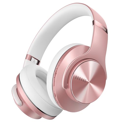 DOQAUS Kopfhörer Kabellos Bluetooth Over-Ear 90 Stunden,Bluetooth Kopfhörer Over Ear,Headphones Wireless mit 3 Musikmodi,Eingebautes Mikrofon,Rosa von DOQAUS