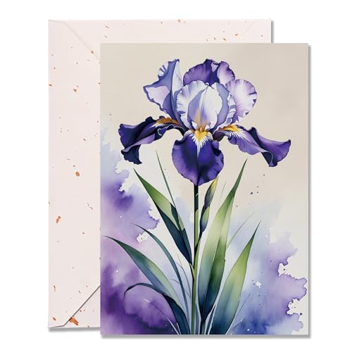 DORADUBO Grußkarten mit Umschlag für alle Anlässe, 12,7 x 17,8 cm, elegante Aquarell-Iris-Karten – Geburtstag, Trauer, Dankeschön DORADUBO Grußkarten mit Umschlag für alle Anlässe, 12,7 x 17,8 cm, elegante Aquarell-Iris-Karten – Geburtstag, Trauer, Dankeschön von DORADUBO