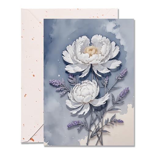 DORADUBO Grußkarten mit Umschlag für alle Anlässe, 12,7 x 17,8 cm, elegante Aquarell-Pfingstrosen-Karten – Geburtstag, Trauer, Dankeschön DORADUBO Grußkarten mit Umschlag für alle Anlässe, 12,7 x 17,8 cm, elegante Aquarell-Pfingstrosen-Karten – Geburtstag, Trauer, Dankeschön von DORADUBO