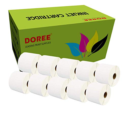 10 Rollen DOREE White Direct Thermoetiketten 102 x 210 mm für Zebra GK420D, GX420D, GK420T Thermodruck, 300 Etiketten pro Rolle, Kern 25 mm, 3000 Etiketten (10Rolls LZ-102-210-25) von DOREE