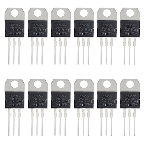 12 Stück L7805CV IC positiver Spannungsregler Ausgang 5 V 1,5 A L7805 Drei-Terminal-Regler 3-polig für geregelte Stromversorgungsbegrenzungsschaltung von DORHEA