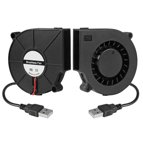 2Pcs 7530 Lüfter 75x30mm DC 5V 75mm x 30mm Brushless Lüfter, Ersatzgebläse DC Brushless 75mm Lüfter zum Kühlen DIY PC Computer Fall Lüfter - USB von DORHEA