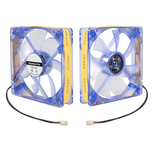 2pcs 12025 12V 2 Stück 12025 Lüfter 12 cm 12 V 120 x 120 x 25 mm Computergehäuse-Lüfter mit LED-Leuchte für Computer-Motherboard, CPU-Kühler, Gehäuse-Lüfter, 120 mm – 2,54 mm 2510 2-polig von DORHEA