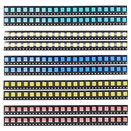 2pcs 5050 200 Stück SMD-LED-Dioden-Set, RGB 5050-Lichter, verschiedene Dioden, SMD-LED-Dioden-Set, grün, rot, weiß, blau, gelb, Beleuchtungsbirne, jeweils Lampen, Leuchtdioden, 5050 LED-Set von DORHEA